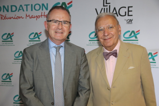 Frédéric Brette, directeur générale du Crédit Agricole de La Réunion, et Michel Maffesoli