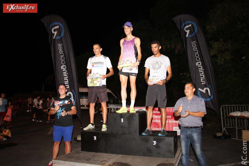 Le podium scratch avec Florian Durque, Raphaël Huet et Géraldo Trulès