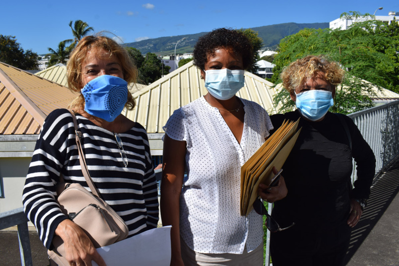 Si vous les reconnaissez, bravo! Chantal Vitry, responsable de la Mairie annexe du Chaudron, Monique Orphée, adjointe au maire, et Fernande Anhila, co-listière à l'élection municipale