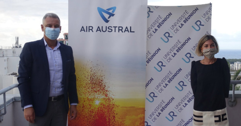 Robert Bourquin, directeur commercial Océan Indien pour Air Austral, et Anne-Françoise Zattara-Gros, vice-présidente chargée des relations internationales Université de La Réunion