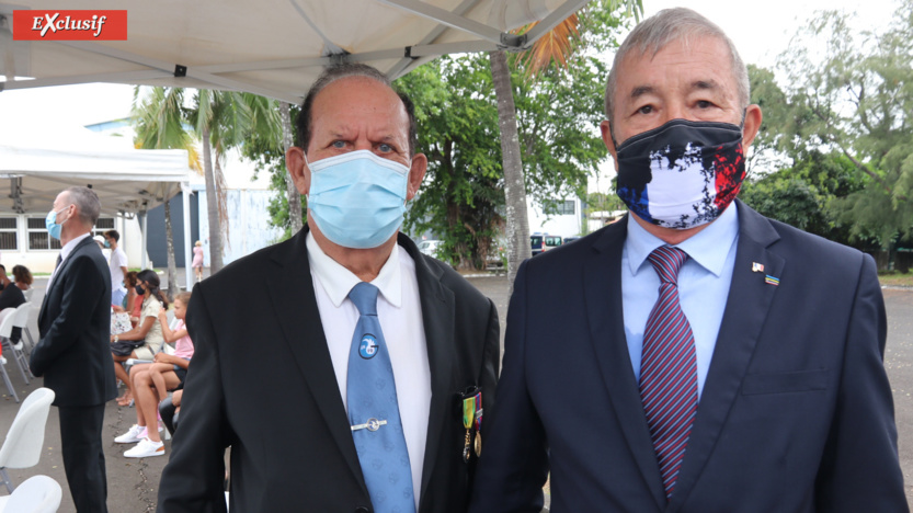 Claude Hoarau, président de l'Union Nationale des Personnels Retraités de la Gendarmerie, et Jacques Laravine, gendarme retraité