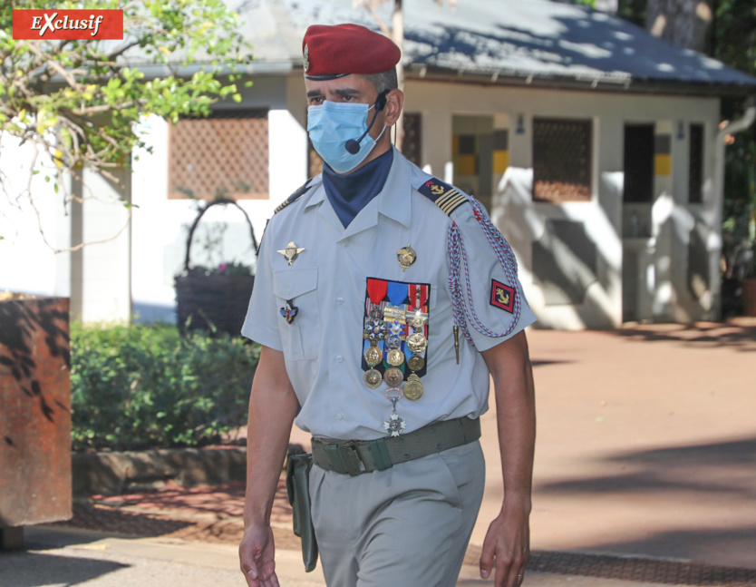 La cérémonie était sous le commandement du colonel Geoffroy Rondet, chef de corps du 2ème RPIMa