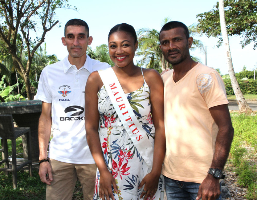 Kevin Lallemand, Miss Mauritius, et le champion de trail Vishal Too