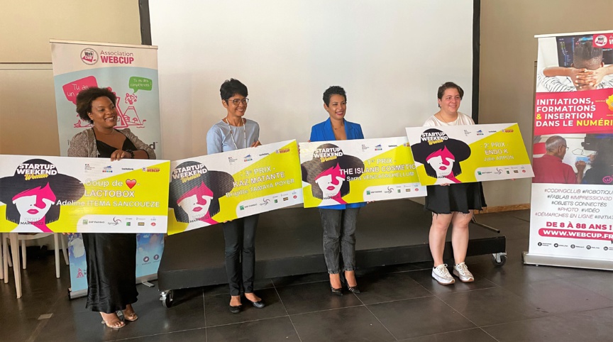 Les 4 lauréates du Startup weekend Women Réunion 2022