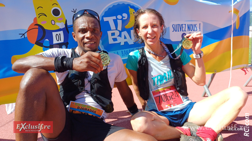 Djamadar Said Oili, vainqueur des 72 km et Nathalie Percheron, vainqueure des  42 km