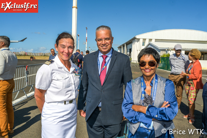 Lieutenant-colonel Karine Gauthier, Cyrilles Melchior, et Ericka Bareigts