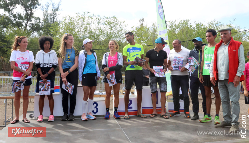 le podium des principaux vainqueurs du championnat, avec les félicitations du président de la LRA, Jean-Claude Prianon