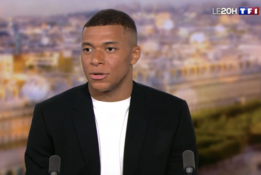 Kylian Mbappé fait la UNE de l'actualité (capture d'écran de TF1 mai 2022)