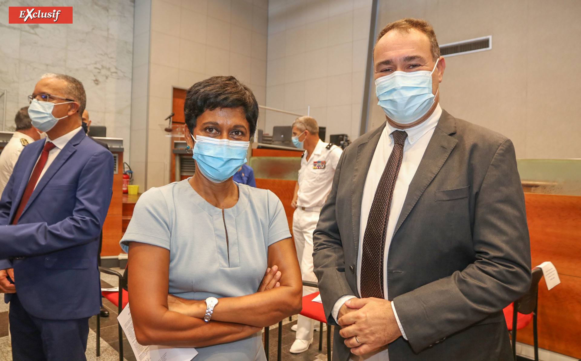 Ericka Bareigts, maire de Saint-Denis, et Bruno Karl, président du Tribunal judiciaire de Saint-Denis