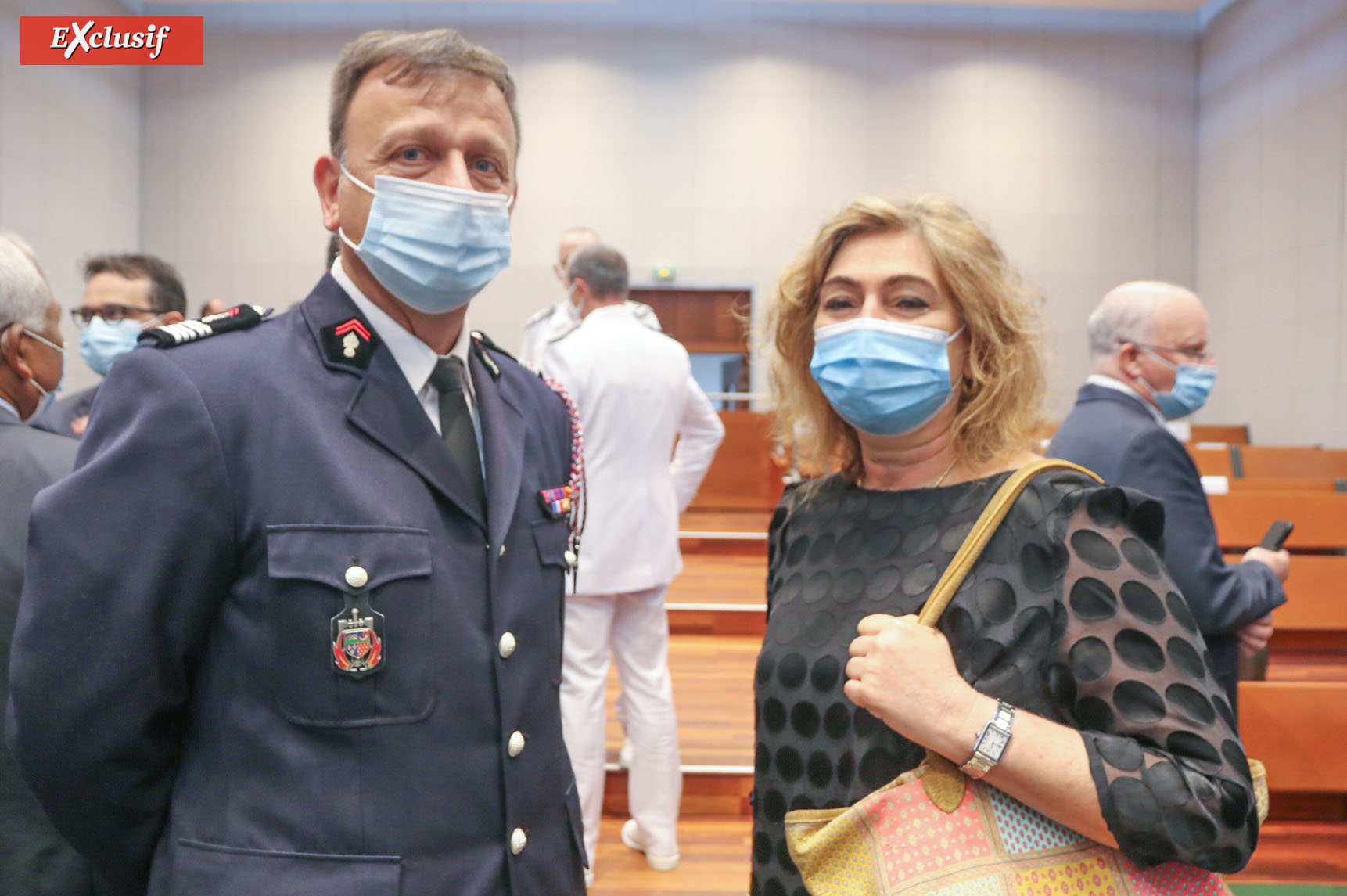 Colonel Frédéric Leguillier, directeur du SDIS de La Réunion, et Nathalie Poirier-Authebon,  directrice départementale de la Police aux Frontières de La Réunion