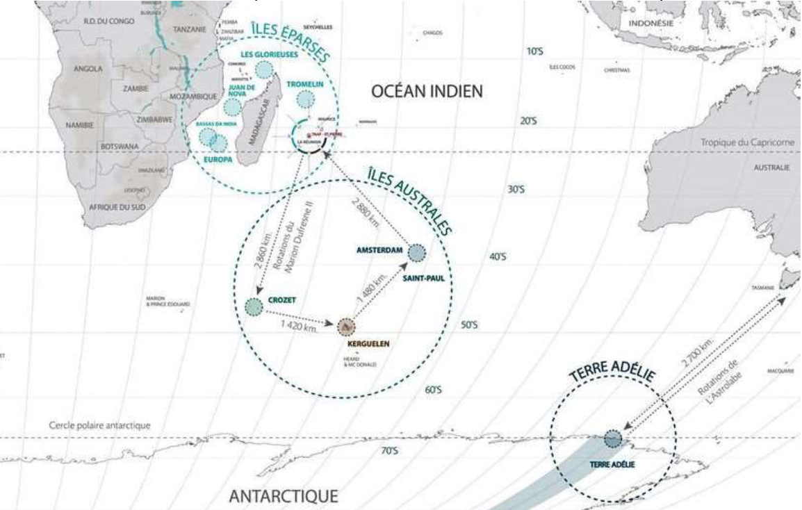 Les TAAF s'étendent sur une immense superficie