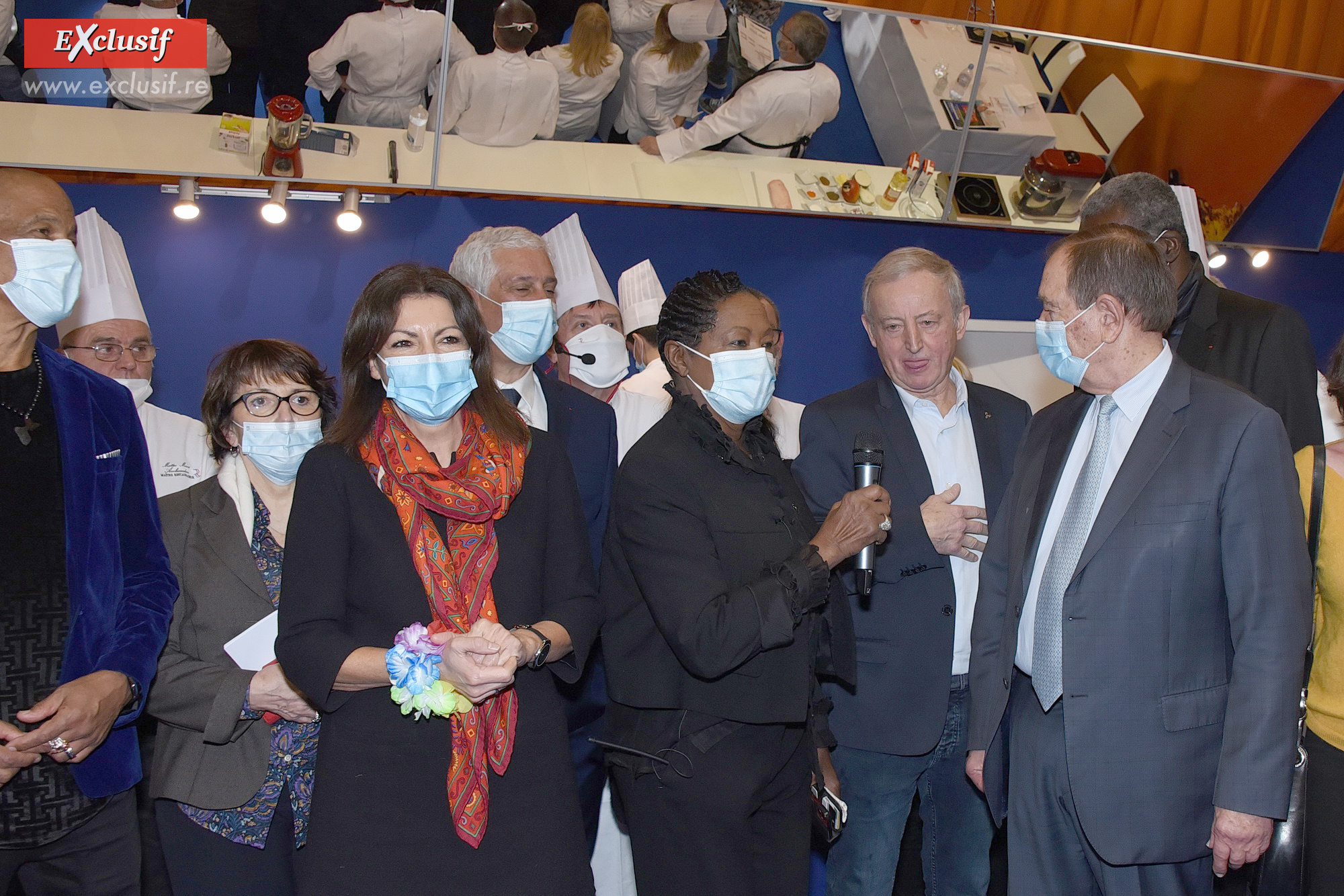 Inauguration par la maire de Paris, Anne Hidalgo, avec l'équipe fidèle aux côtés de Babette de Rozières: Stéphane Layani, Yann Quéffelec et Patrick Ollier. A gauche, la marraine 2022 du salon, Christiane Lambert, présidente de la FNSEA