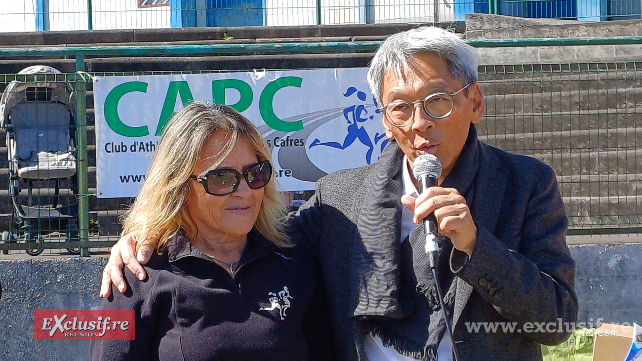 Patrice Thien Ah Koon, maire du Tampon, et Marlène Chane See Chu, présidente du CA Plaine des Cafres