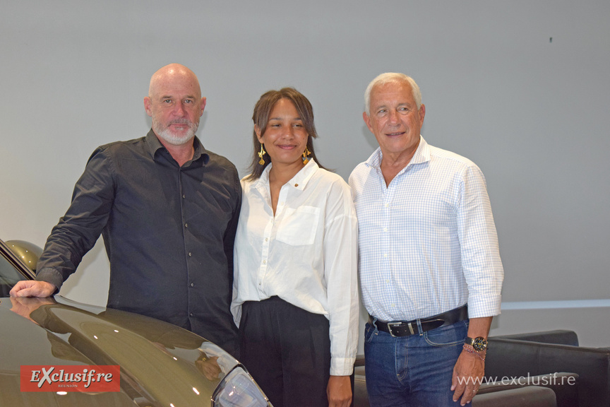 Bertrand Chartier, directeur du Centre Porsche Réunion, Johanna Makuta, Marketing Manager, et François Caillé, président du Groupe Caillé