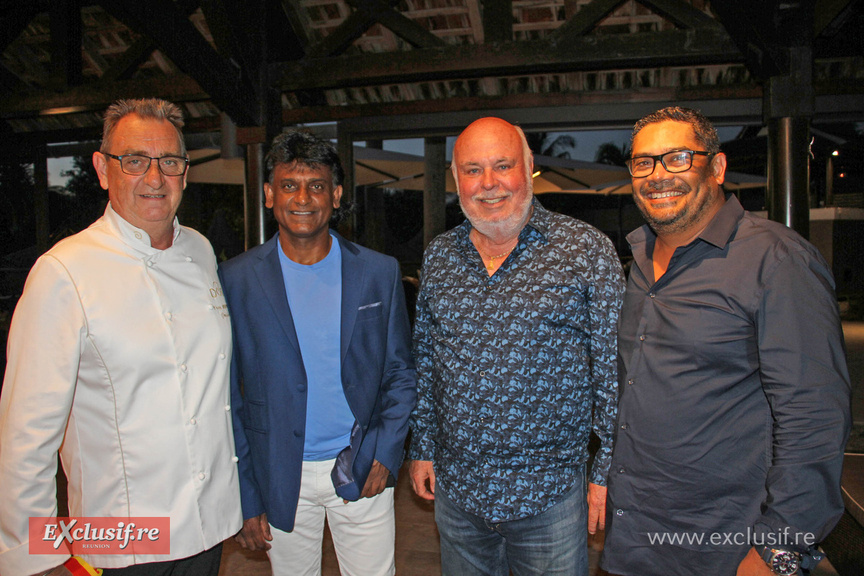 Yves Bouvier, Régis Ramsamy, de la CCIR, Frédéric Foucque, et Olivier Cadarbacasse, viticulteur