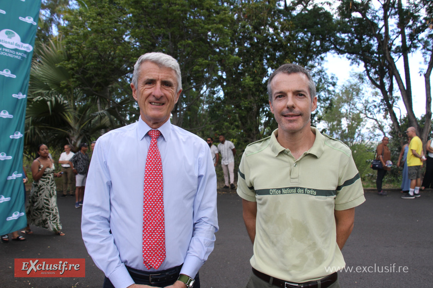 Patrice Latron, Préfet de La Réunion, et Benoît Loussier, directeur régional de l'ONF Réunion-Mayotte