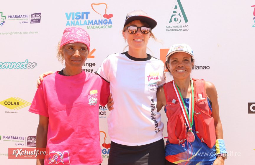 Avec Pierrette de Madagascar et Elisabeth de la Réunion, 2ème et 3ème féminines