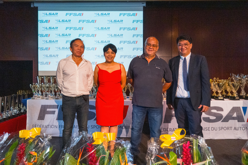 Patrick Agathe, président de l'ASA Sud, Muriel Rajoel, membre de la LSAR, Daniel Payet alias Papayou, président de l'ASA SMER, et Mamisoa Rajoel, président de la LSAR