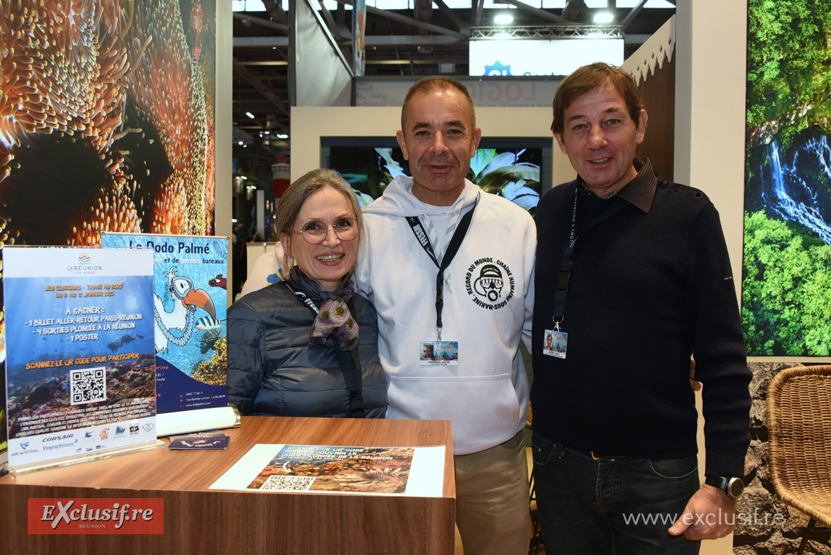 Myriam et Emmanuel Rothe (Dodo Palmé) avec Jérôme Vassal (IRT)