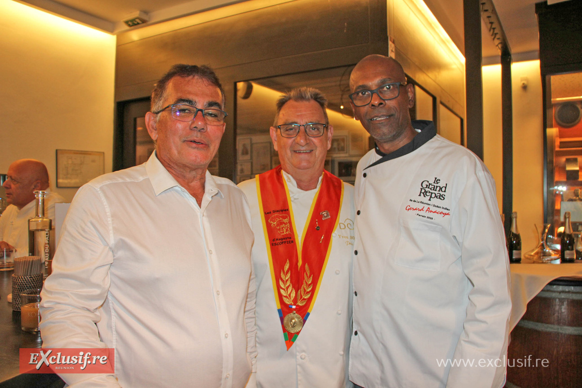 Patrick Serveaux, président de l'UMIH Réunion,Yves Bouvier, et Gérard Anacoya