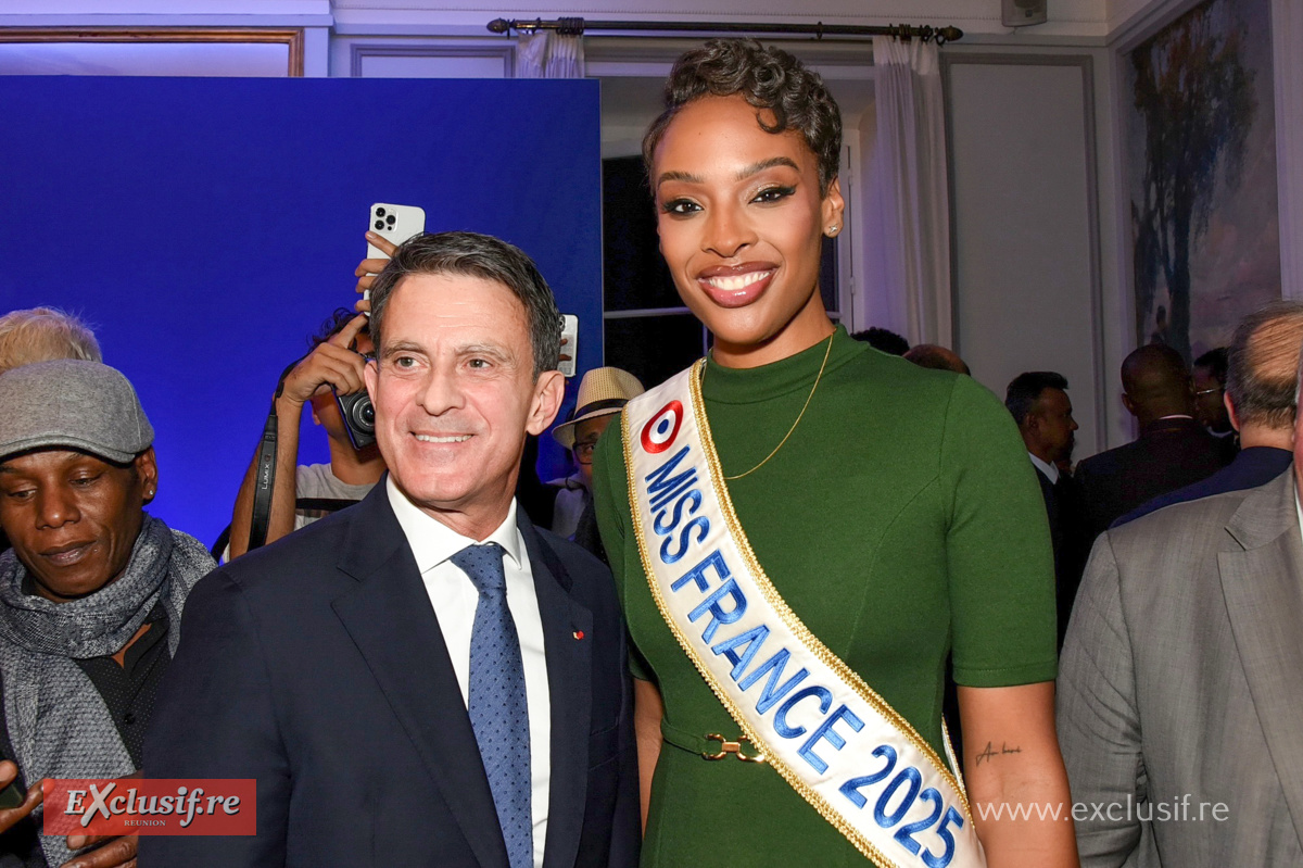 Manuel Valls ravi de poser aux côtés d'Angélique Angarni-Filopon, Miss France 2025