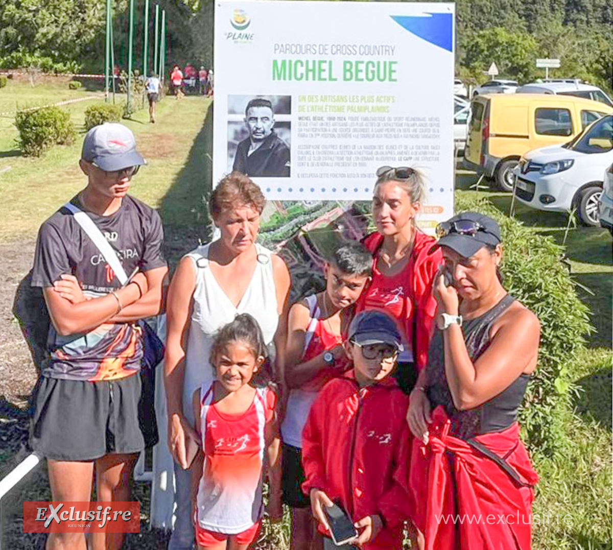 La famille Bègue reunie pour l'inauguration du parcours de cross